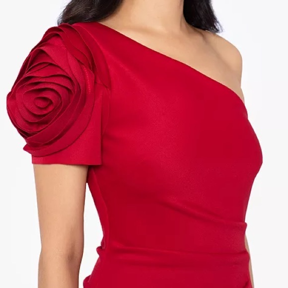 XSCAPE
Women's Floral-Sleeve One-Shoulder Gown - Picture 3 of 4